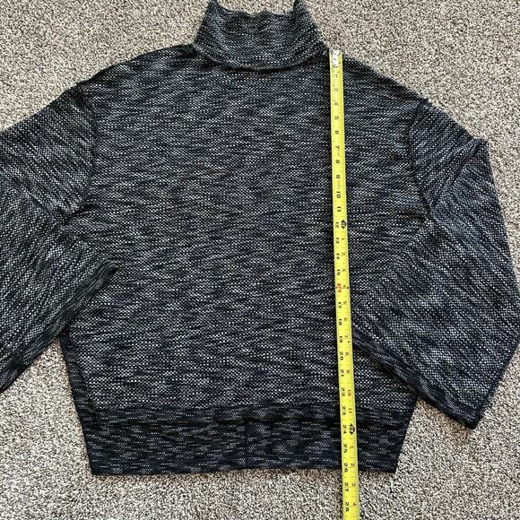 We the Free (Free People) black & gray knit turtleneck long sleeve top size M - Picture 9 of 11